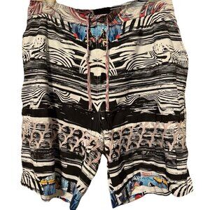 Robert Graham Swim Trunks Mens 42 Abstract Loud Colorful Lined Beach Surf Shorts